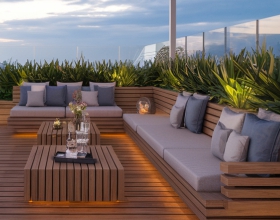 Wooden Seating Area